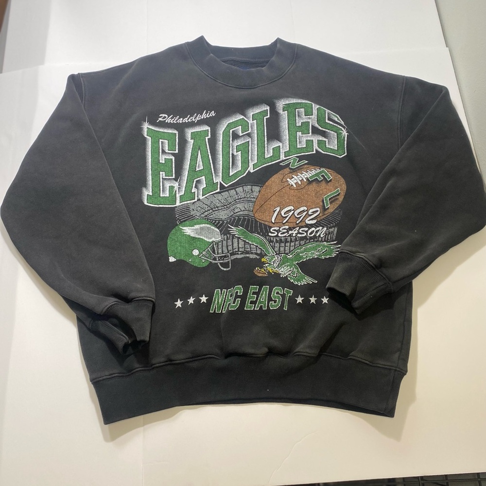 Abercrombie & Fitch Crewneck Sweater Philadelphia Eagles Classic Black